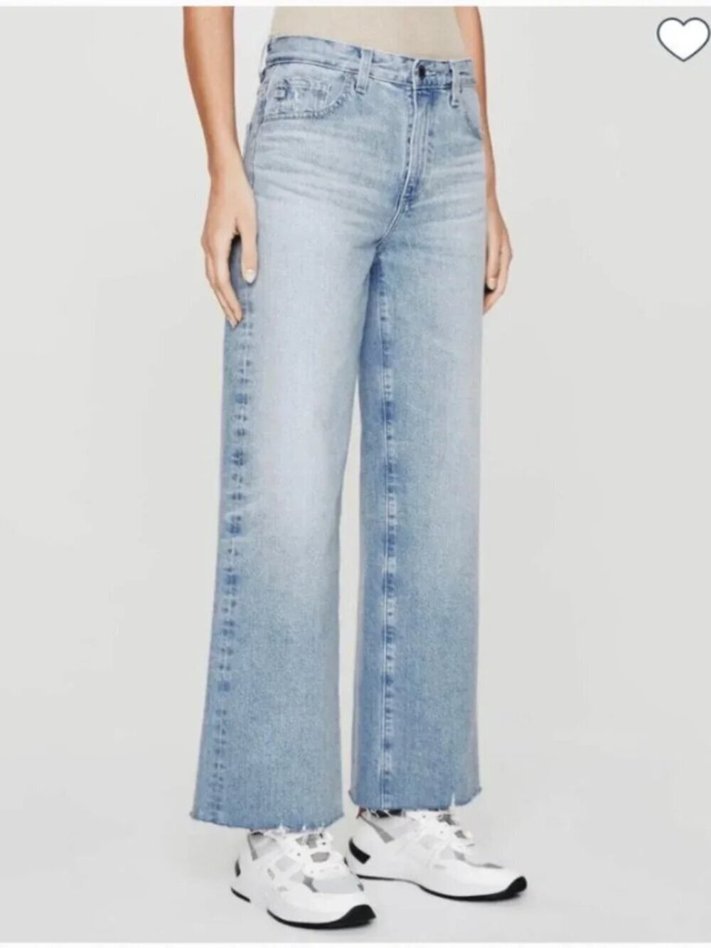 AG Adriano Goldschmied ED Denim Wide Leg Raw Hem Jeans Women Size 26